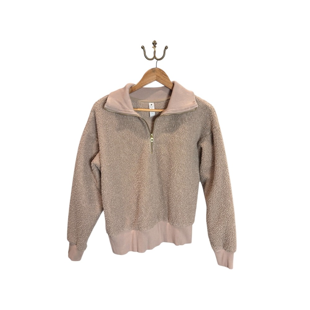 Yogalicious Sherpa Winter Trail Half Zip Pullover Women's Size S Tan Fleece‎